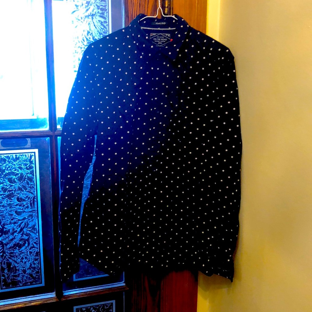 On the road  men blue star long sleeve